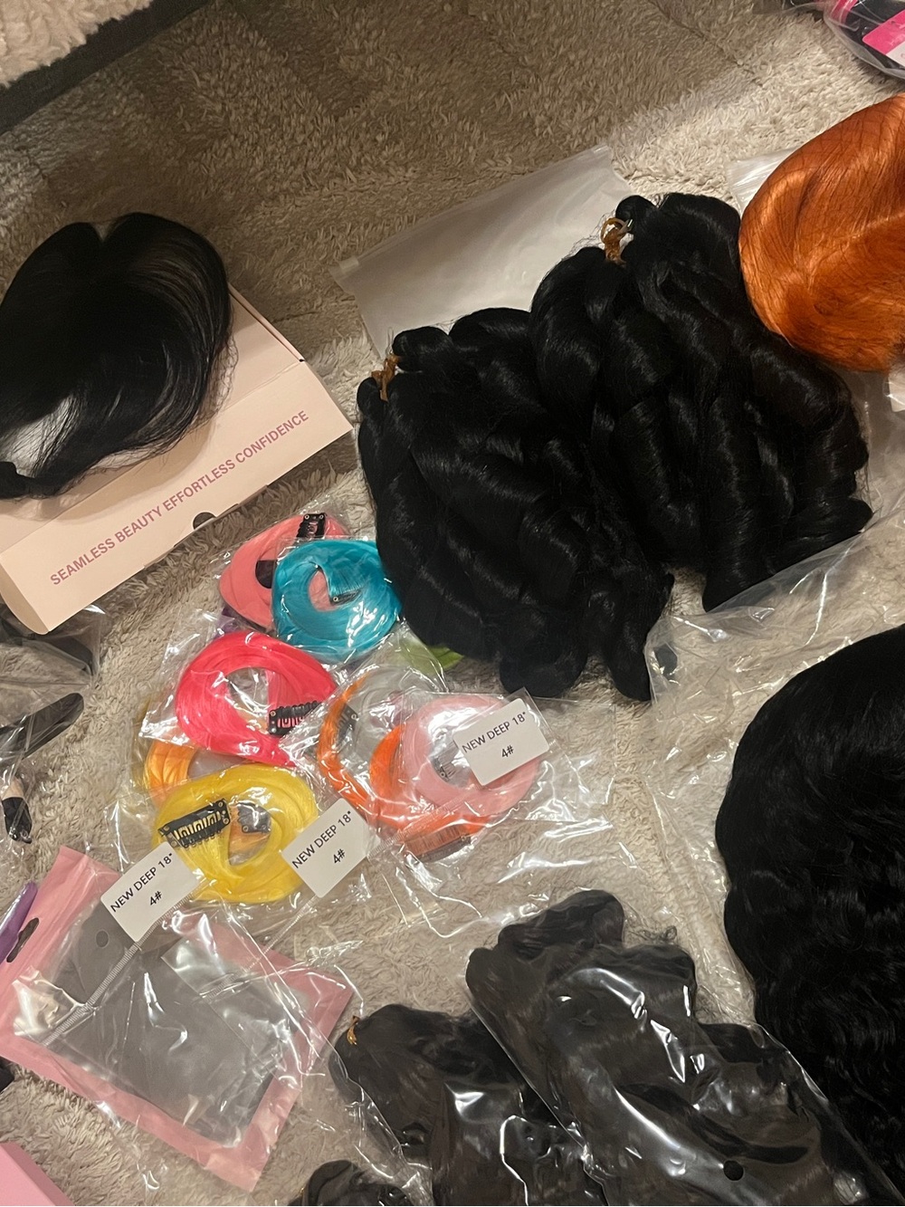 NWT Huge Assorted Real Human Hair Wigs & Extensions few synthetic pieces Bundle - Picture 5 of 15